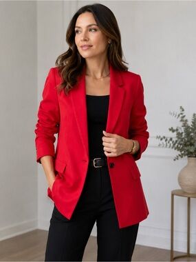 Reitmans Red Blazer Women’s Tailored Career Work Jacket Women’s 14